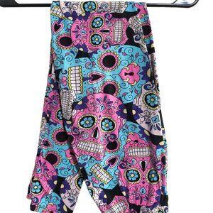 Eevee One Size Day of the Dead/Sugar Skull Print Leggings